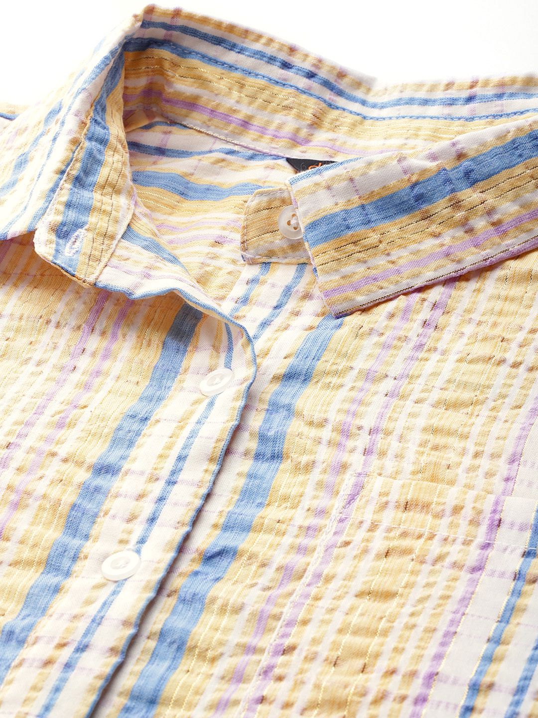 DressBerry Seersucker Striped Casual Shirt