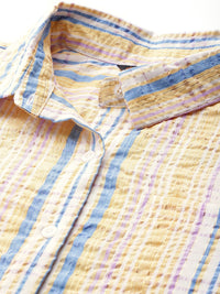 DressBerry Seersucker Striped Casual Shirt