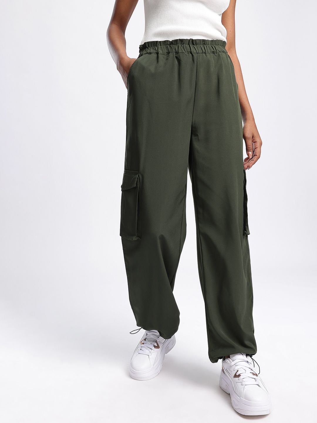 DressBerry Women Basics Couture Toggled Cargo Track Pant