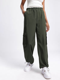 DressBerry Women Basics Couture Toggled Cargo Track Pant