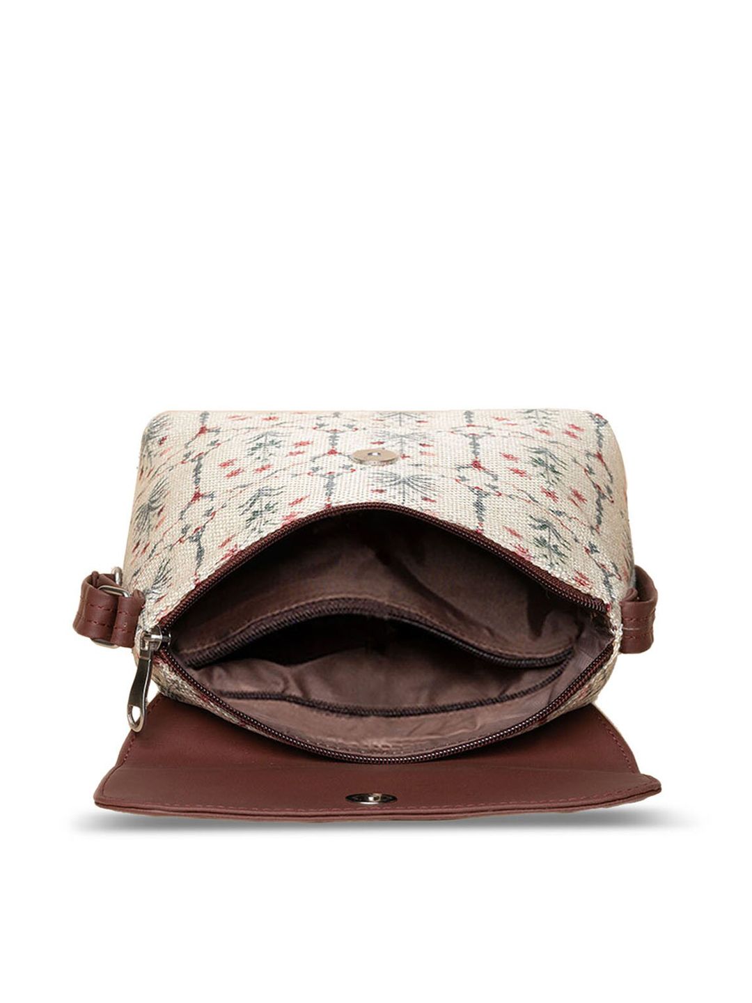 ZOUK Floral Printed Structured Sling Bag