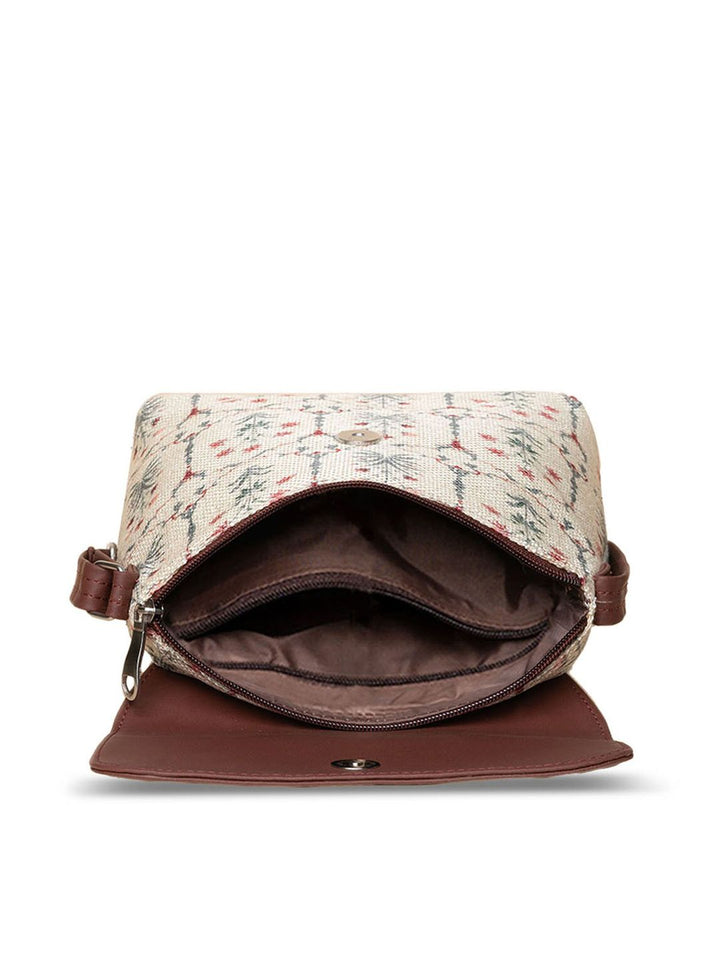 ZOUK Floral Printed Structured Sling Bag