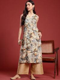 Anouk Floral Print Straight Kurta