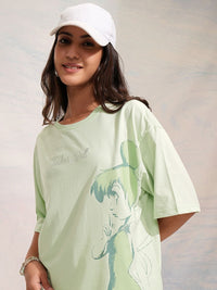 Tokyo Talkies Tinkerbell Women Graphic Printed Overized Tshirt