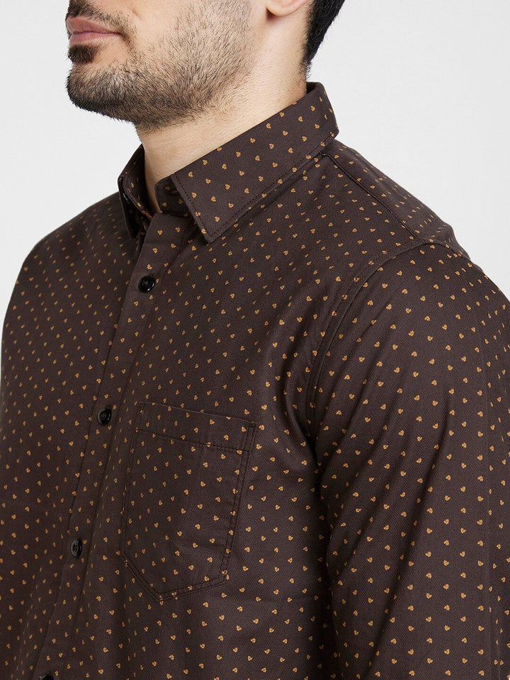 SPYKAR Slim Fit Classic Micro Ditsy Printed Casual Cotton Shirt