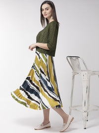 Style Quotient Women Olive Green Self Design Open Front Crop Shrug