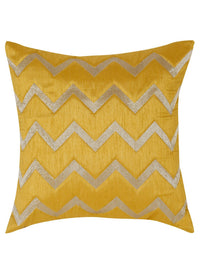 HOSTA HOMES Yellow & Gold-Toned Set of 5 Geometric Square Cushion Covers