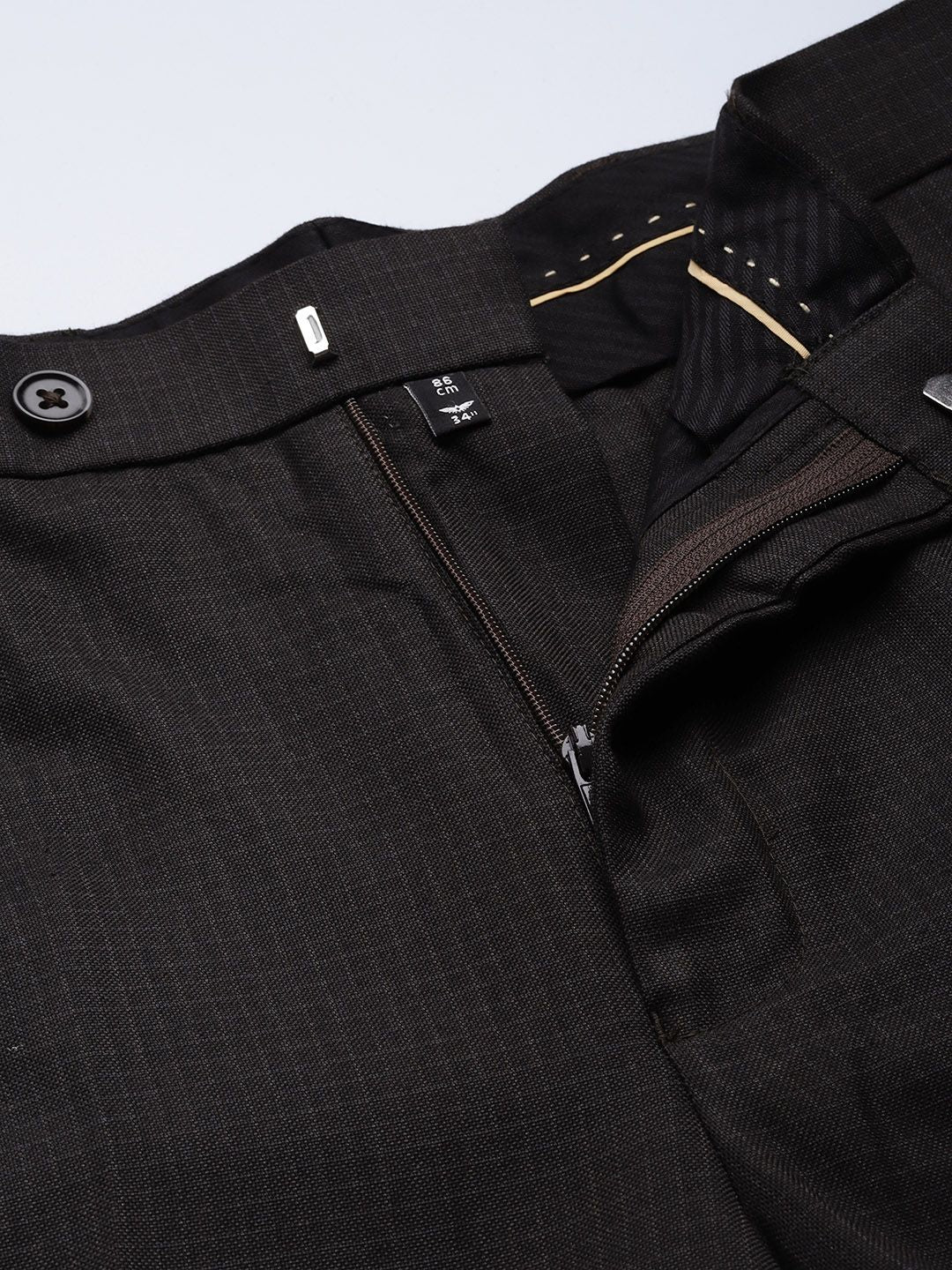 Park Avenue Men Checked Smart Fit Formal Trousers