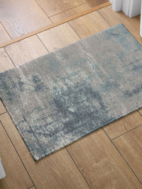 URBAN SPACE Grey & Blue Abstract Printed Vintage Anti-Skid Carpet
