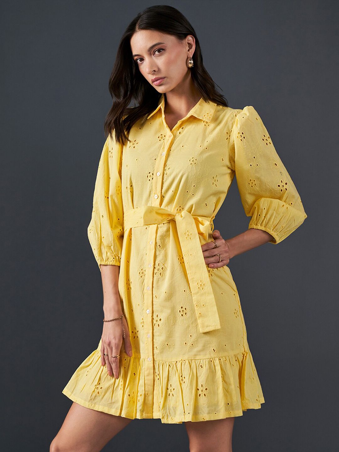 AND Self Design Shirt Dress