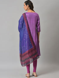 W Women Ethnic Motifs Sequinned Kurta With Dupatta