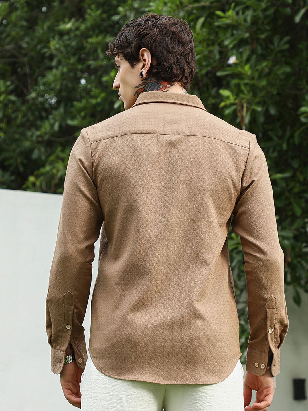 Campus Sutra Textured Casual Shirt