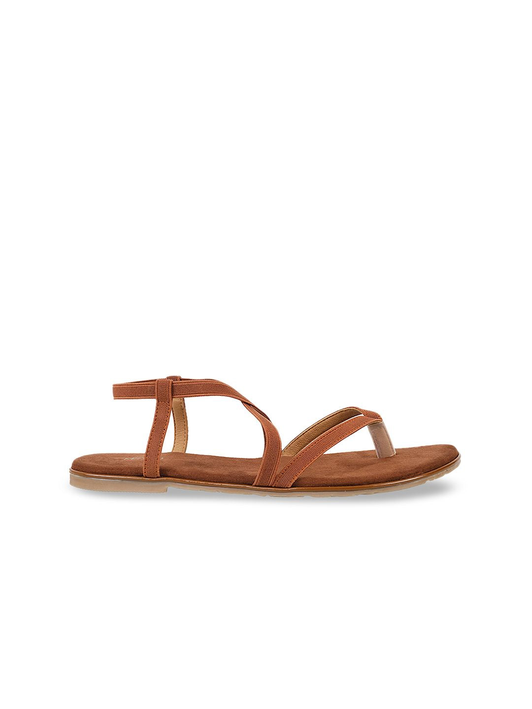 Metro Women Brown Solid Open Toe Flats