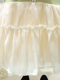 YK Girls Puff Sleeve Fit and Flare Dress