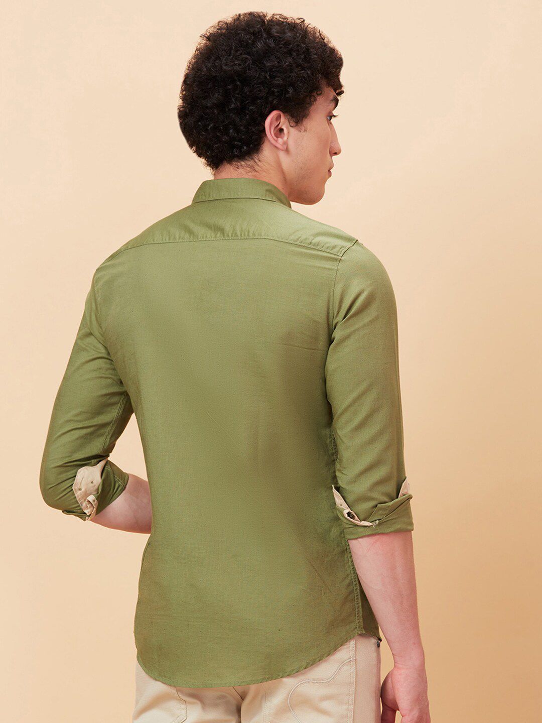 Being Human Slim Fit Button-Down Collar Long Sleeves Casual Shirt
