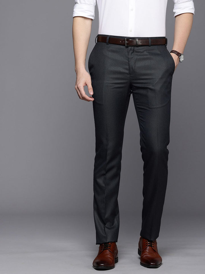 Raymond Men Textured Slim Fit Formal Trousers