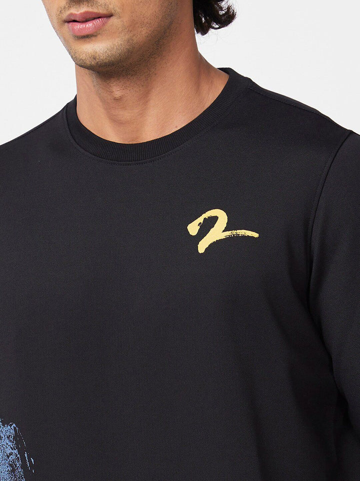 SPYKAR Graphic Printed Cotton Pullover Sweatshirt