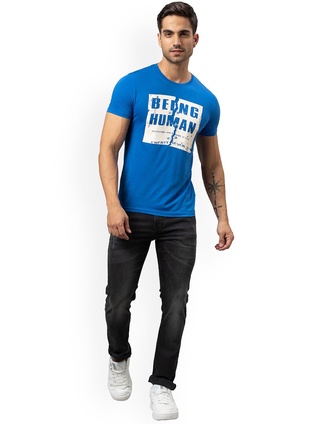 Being Human Men Slim Fit Clean Look Light Fade Jeans