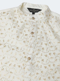 SOJANYA Floral Embroidered Mandarin Collar Kurta