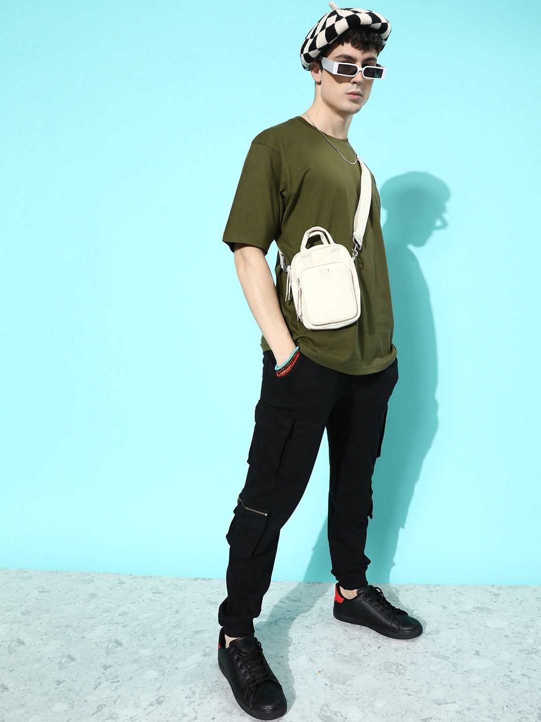 Difference of Opinion Men Olive Green Graphic Printed Pure Cotton Oversized T-Shirt