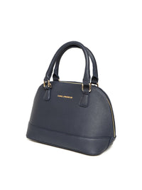 Lino Perros Navy Blue Solid Handheld Bag with Detachable Sling Strap