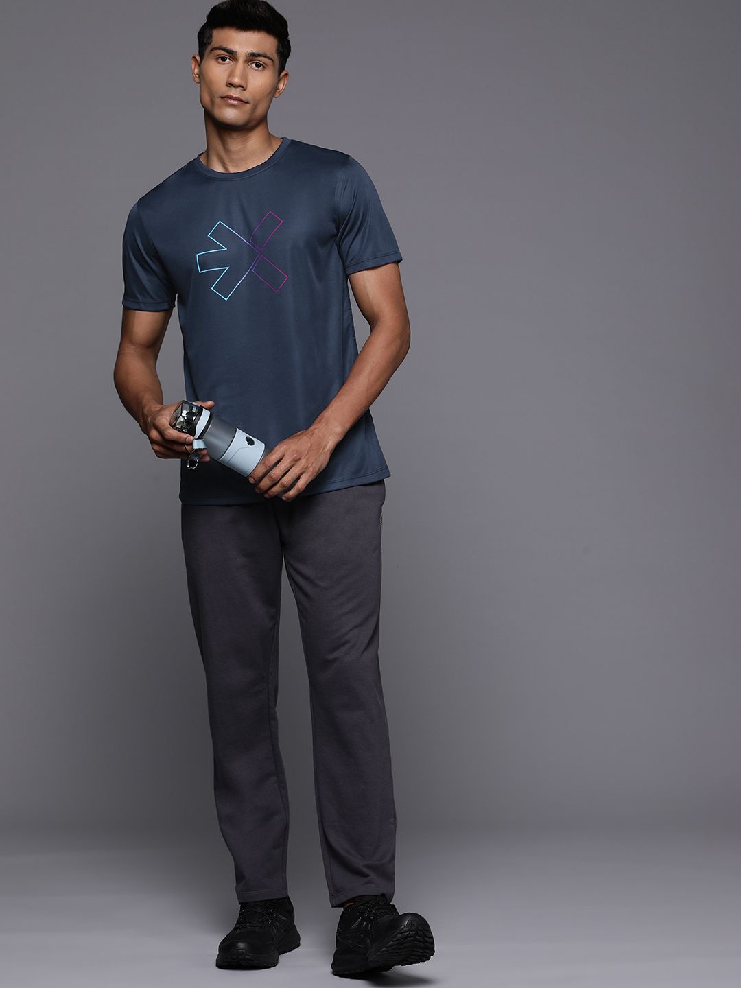 HRX by Hrithik Roshan Men Brand Logo Printed Rapid-Dry Training T-shirt