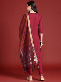 Anouk Straight Kurta & Trousers with Printed Dupatta