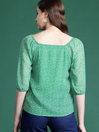 DressBerry Floral Print Puff Sleeve Top