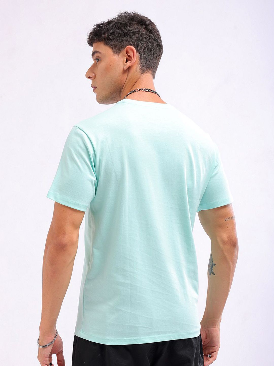 The Indian Garage Co Men Graphic Printed Round Neck Slim Fit T-shirt