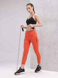 HRX by Hrithik Roshan Women Utility Pockets Rapid-Dry Cropped Mesh Training Tights