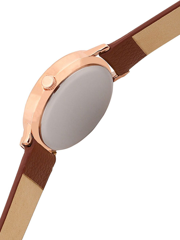Perancis Sambungan Wanita Dail & Kulit Tali Analog Watch