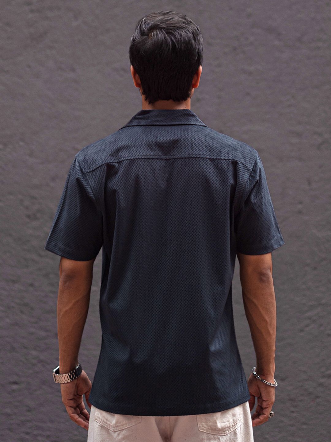Powerlook Men Solid Cuban Collar Casual Shirt