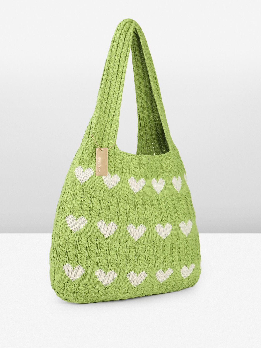 DressBerry Heart Crocheted Shopper Tote Bag