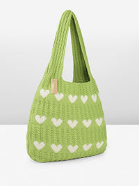 DressBerry Heart Crocheted Shopper Tote Bag