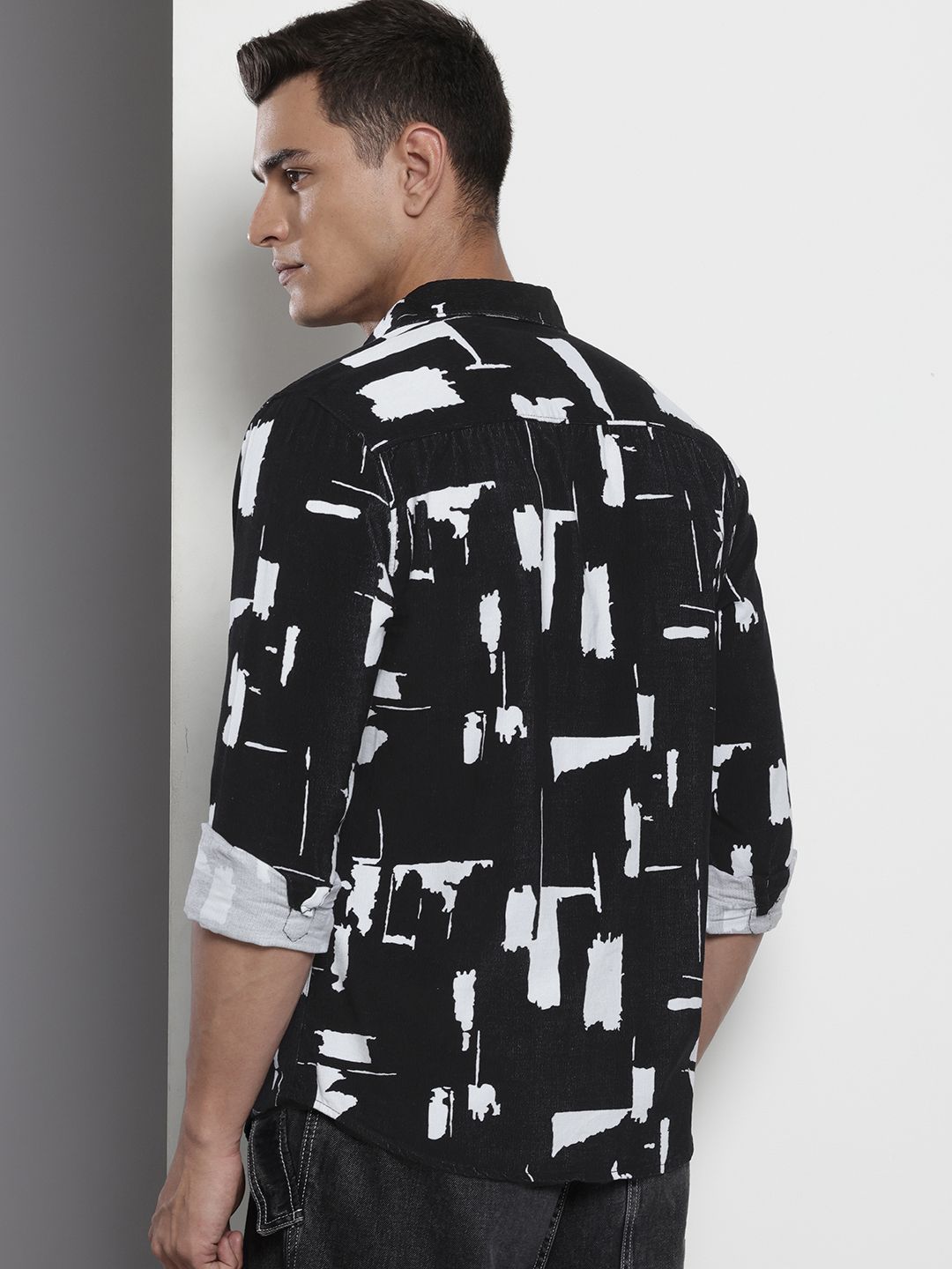 The Indian Garage Co Pure Cotton Abstract Printed Corduroy Shirt