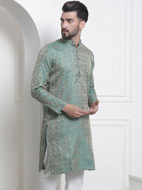 SOJANYA Men Ethnic Motifs Jacquard Silk Cotton Kurta