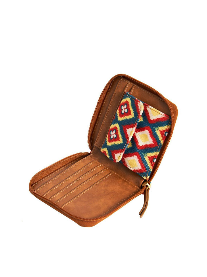 TEAL BY CHUMBAK Geometric Printed Foldover Clutch