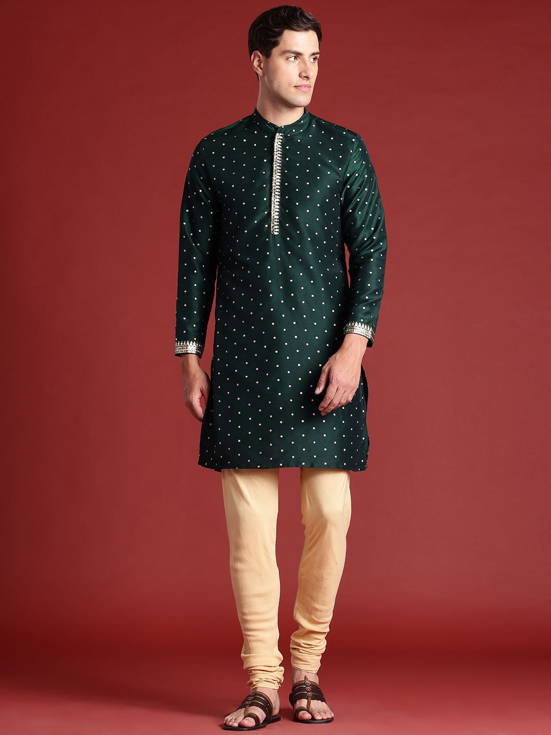 Anouk Men Ethnic Motifs Printed Regular Kurta with Churidar