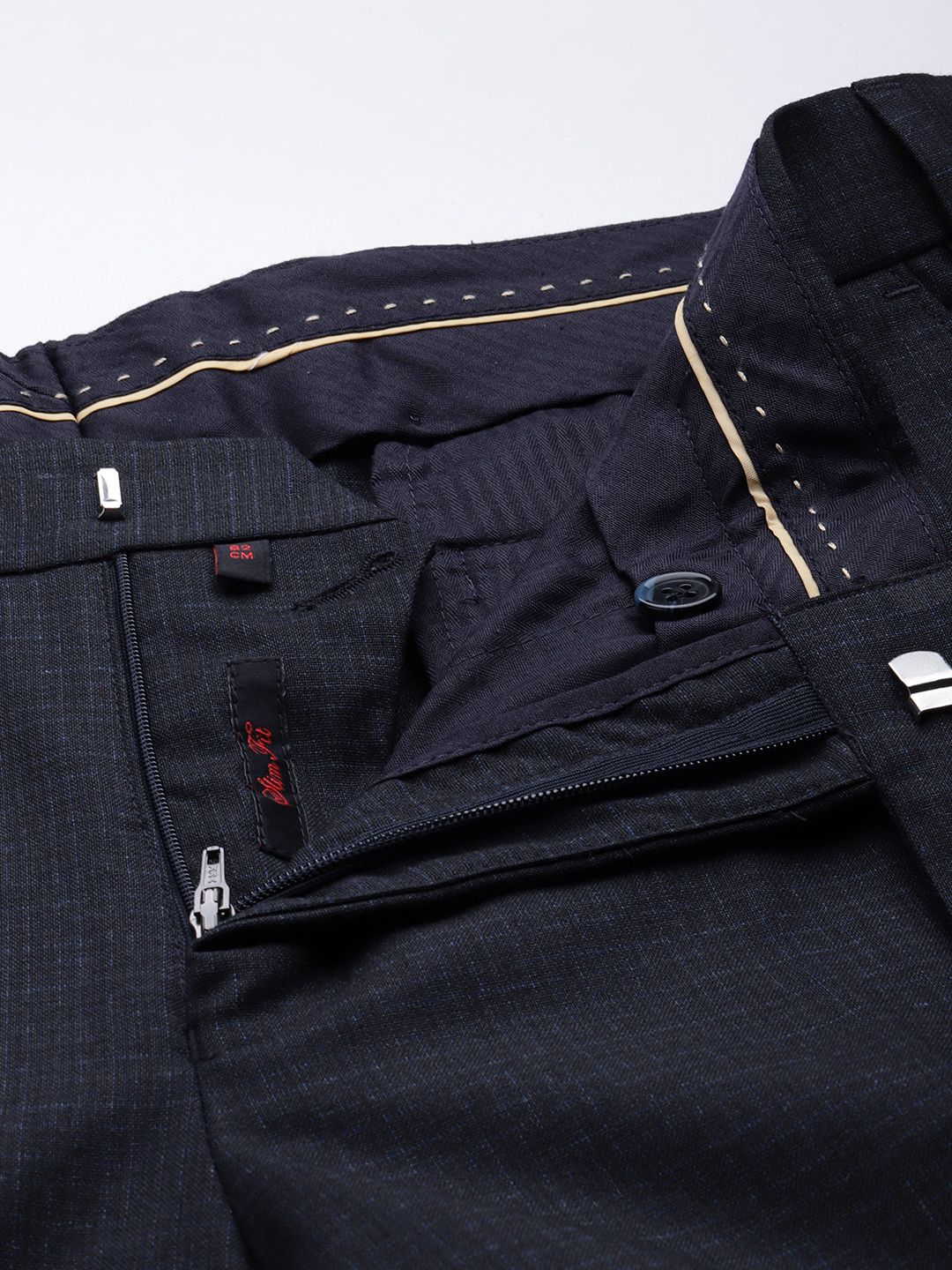 Raymond Men Checked Slim Fit Formal Trousers