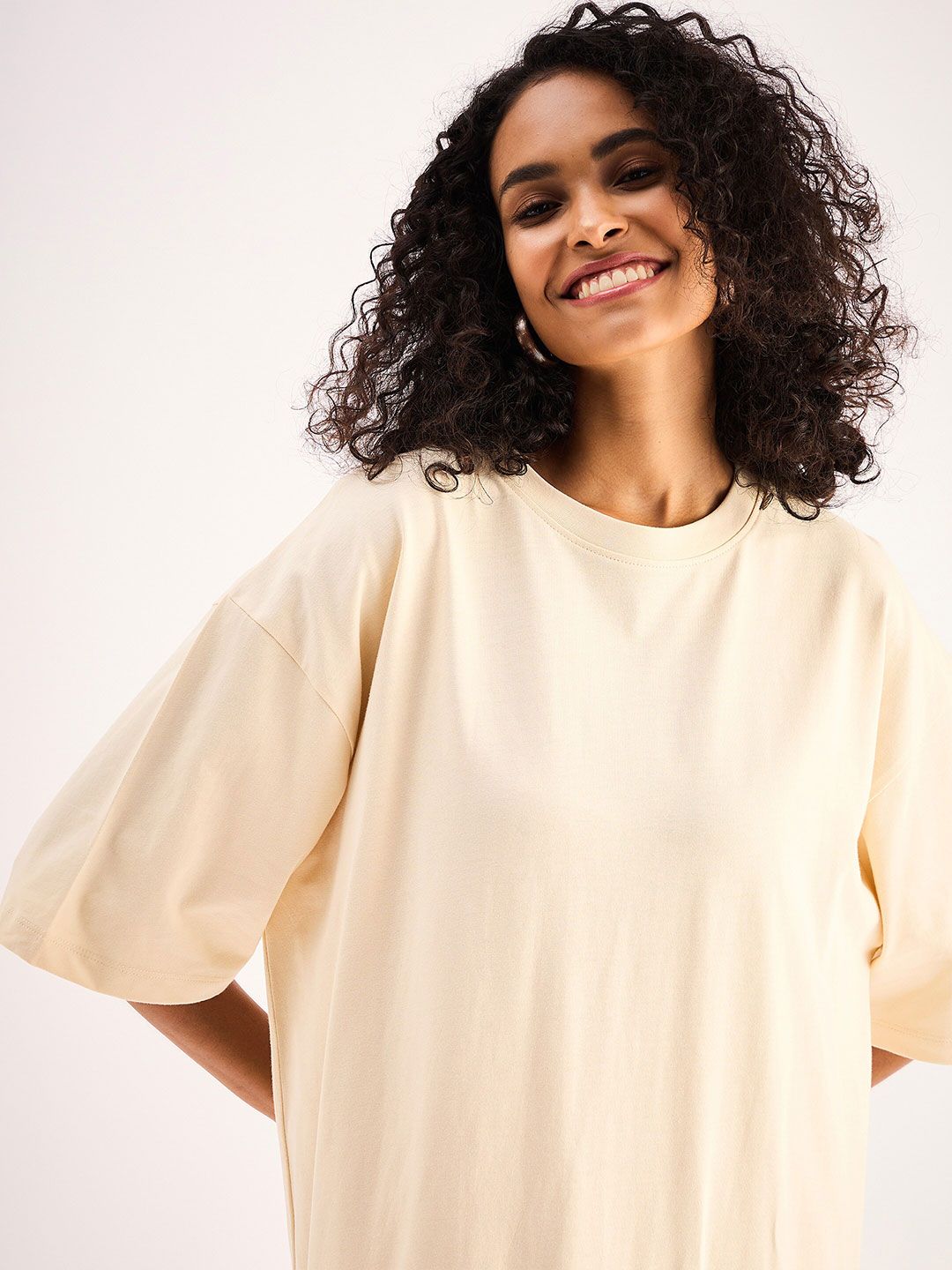 SASSAFRAS BASICS Round Neck Regular Sleeve Oversized Maxi Dress