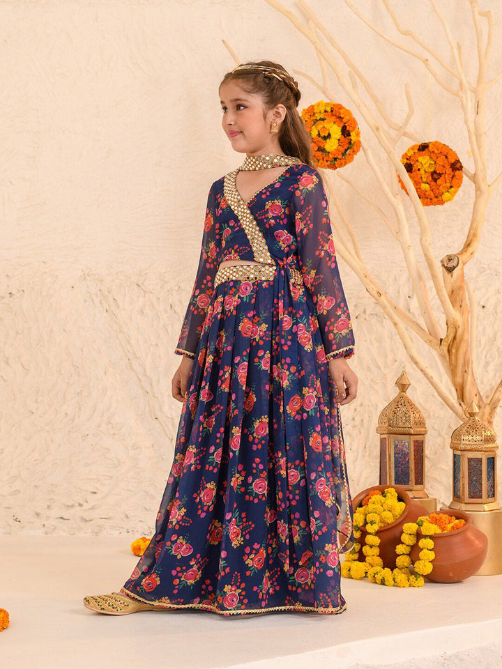 pspeaches Girls Printed Ready to Wear Lehenga & Blouse With Dupatta