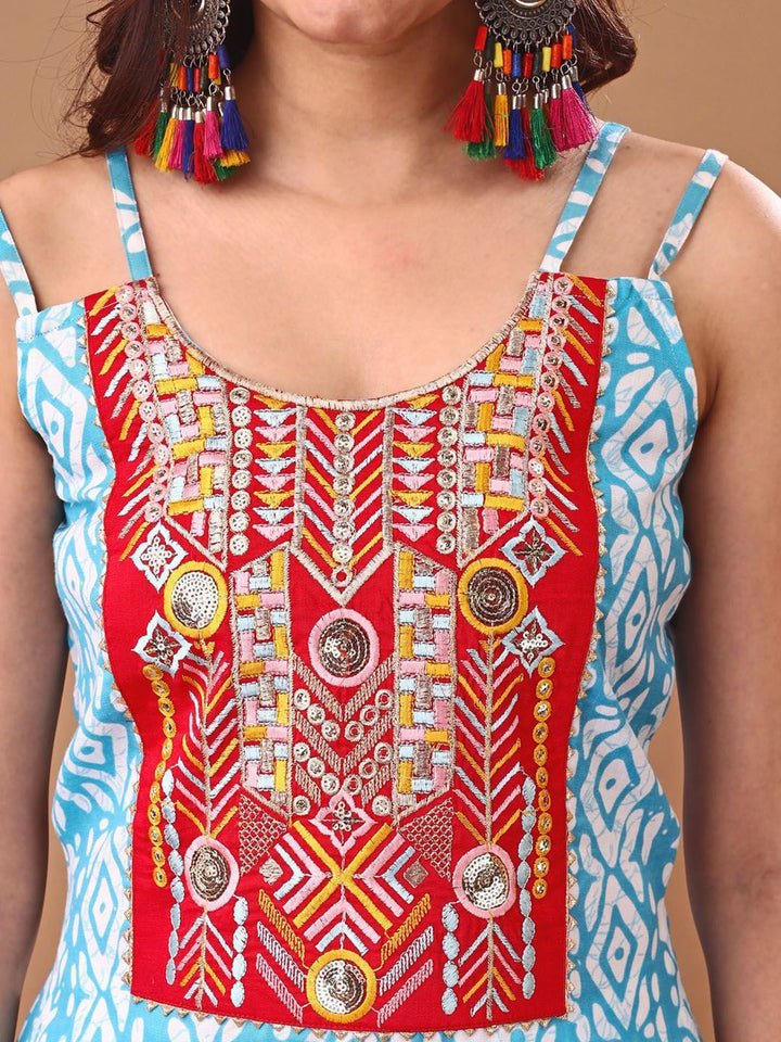 KALINI Women Printed Patchwork Kurta