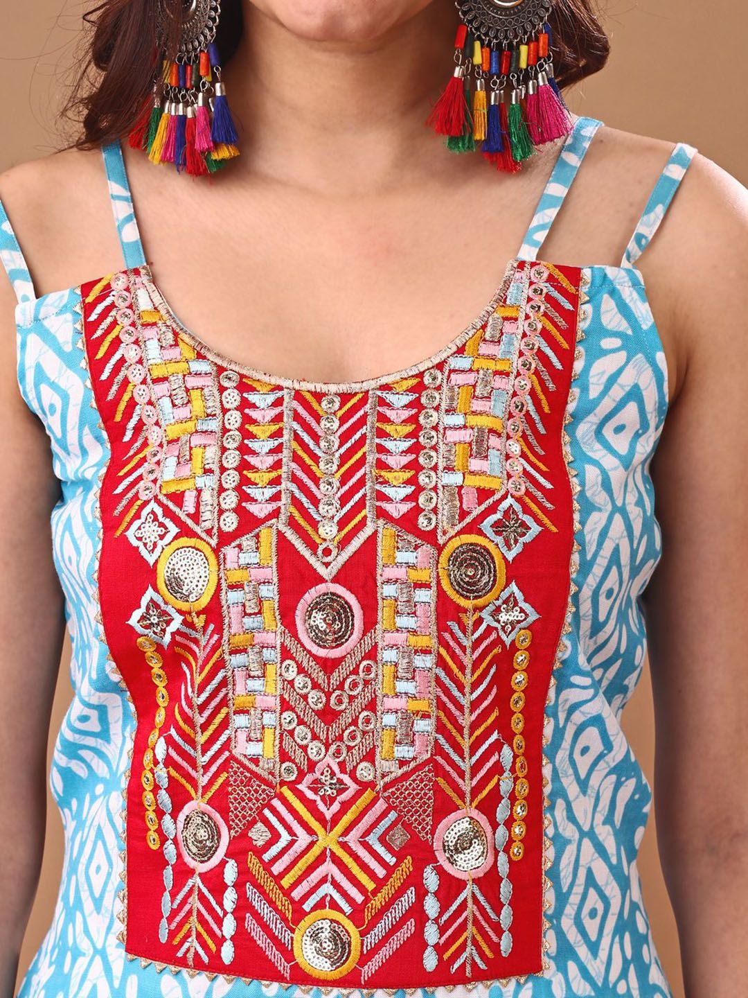 KALINI Women Printed Patchwork Kurta