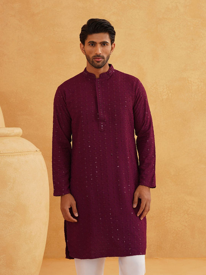SOJANYA Kurta Kapas Tulen Bersulam Labuci Biasa dengan Churidar