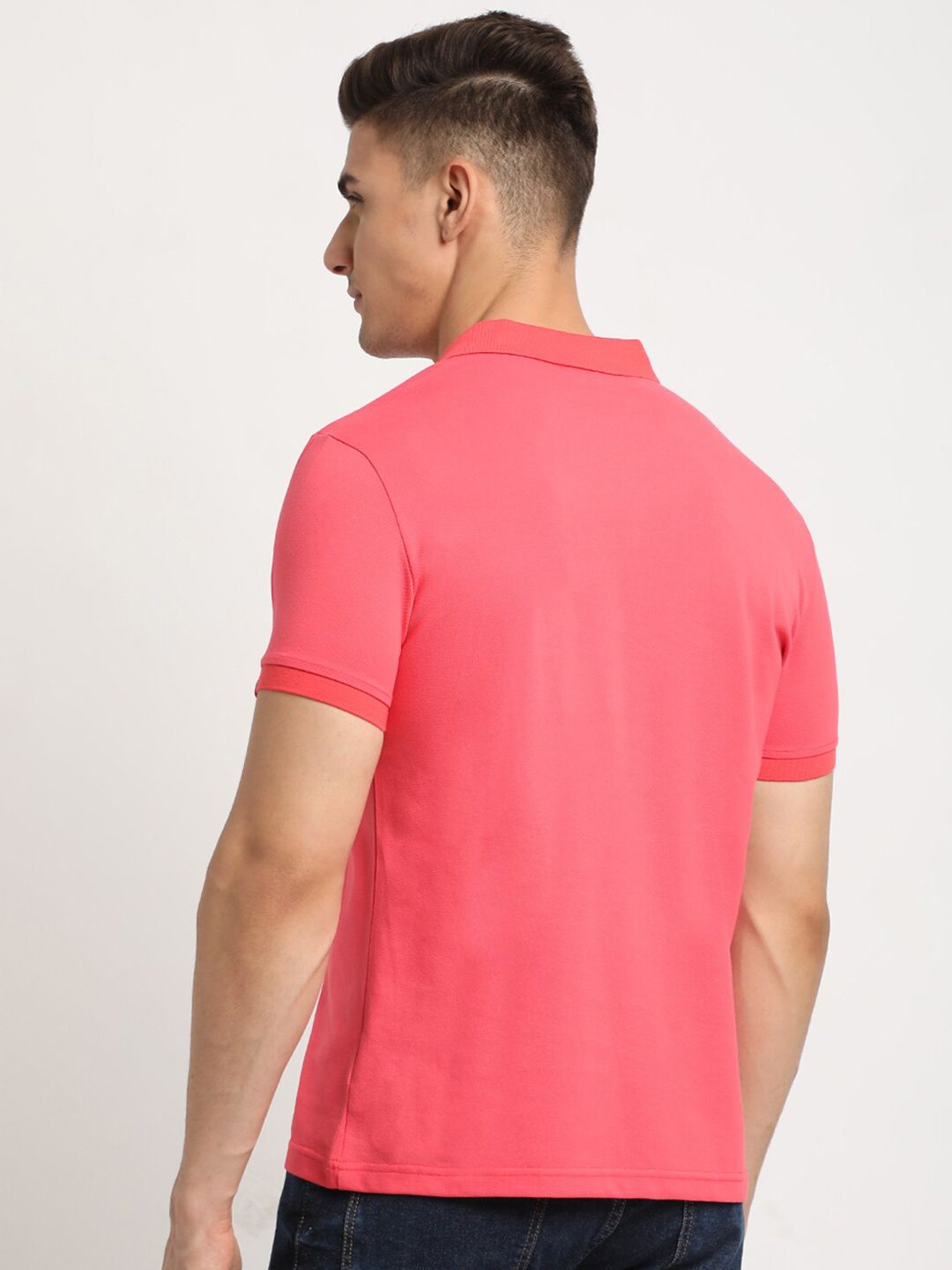 THE BEAR HOUSE Polo Collar Short Sleeves Slim Fit T-shirt