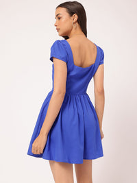 DressBerry Confident & Chic Square Neck Fit & Flare Mini Dress