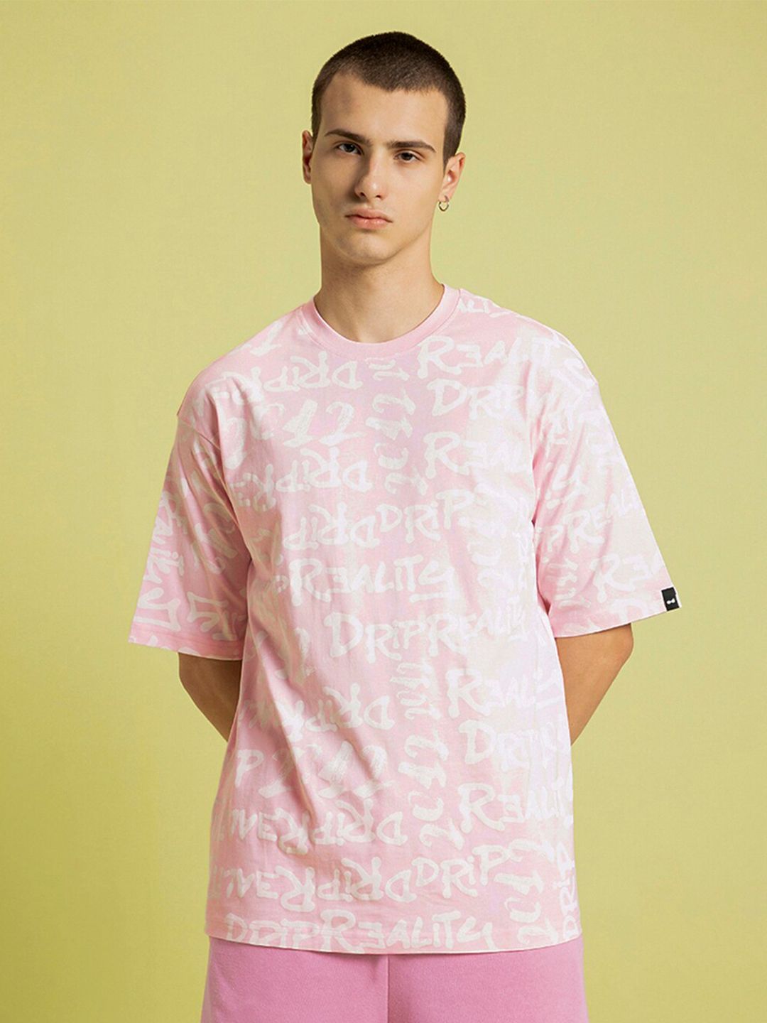 Bewakoof Typography Print Oversized Pure Cotton T-shirt