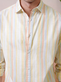 "Locomotive Premium Men Striped Relaxed   Shirt"