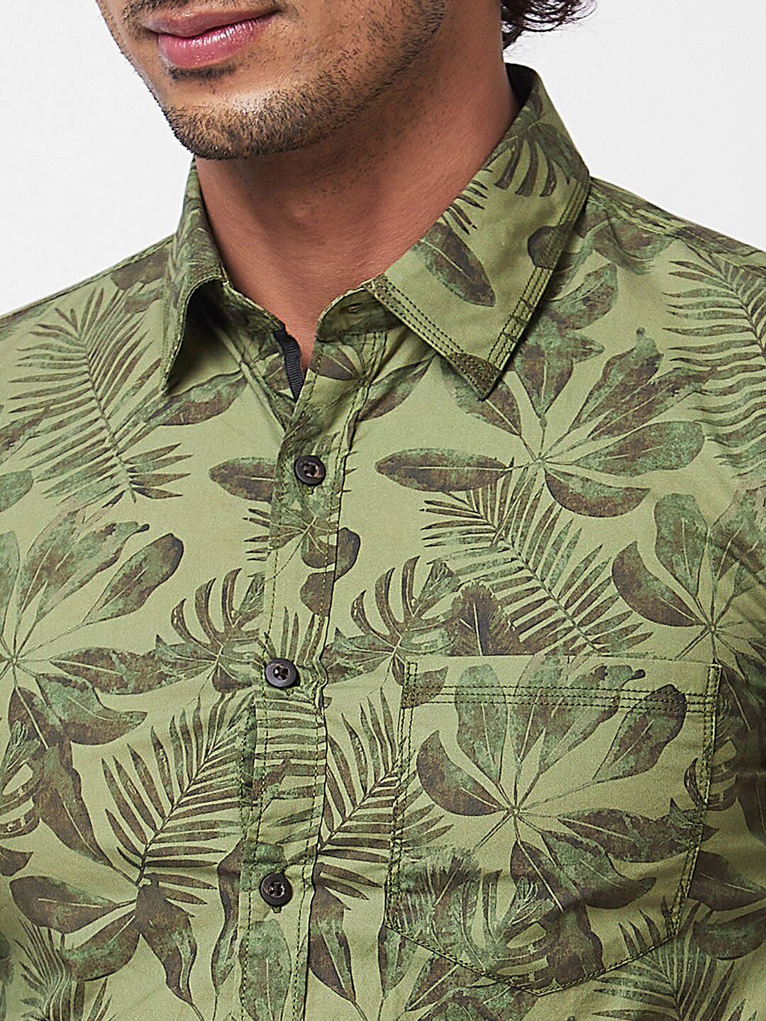 SPYKAR Tropical Printed Cotton Casual Shirt