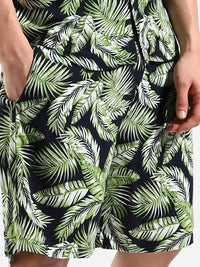 Campus Sutra Men Green & Black Printed Co-Ords